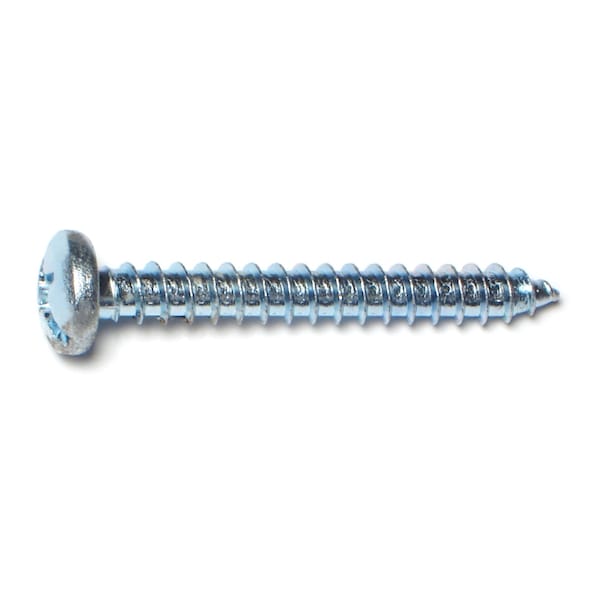 Midwest Fastener Sheet Metal Screw, #14 x 2 in, Zinc Plated Steel Pan Head Combination Phillips/Slotted Drive 03214 - main
